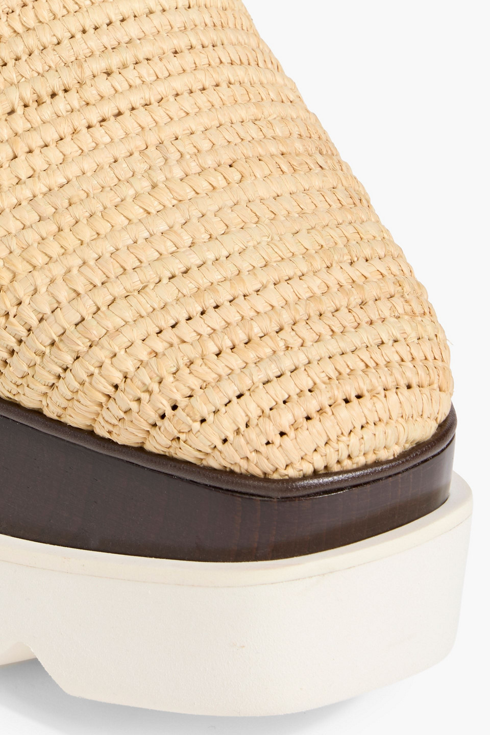 Stella Mccartney Elyse Raffia Platform Pumps In Nude