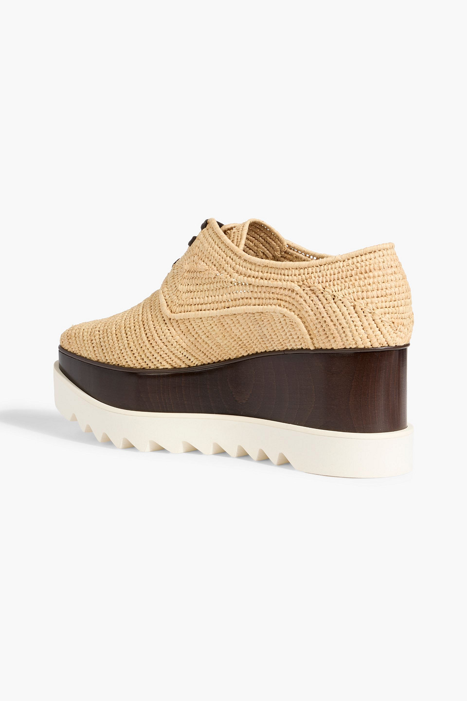 Stella Mccartney Elyse Raffia Platform Pumps In Nude
