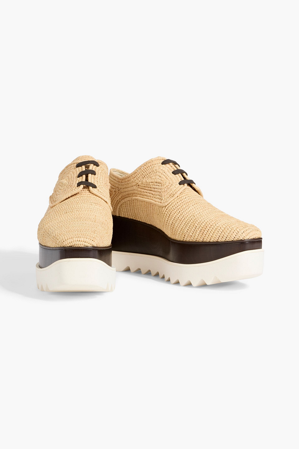 Stella Mccartney Elyse Raffia Platform Pumps In Nude
