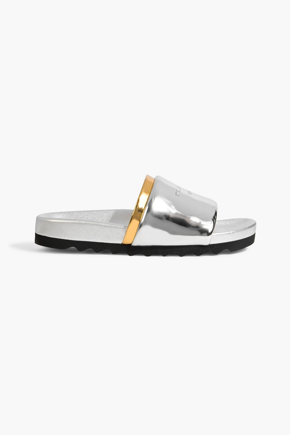 Stella Mccartney Sorayama Mirrored Slides In Gray