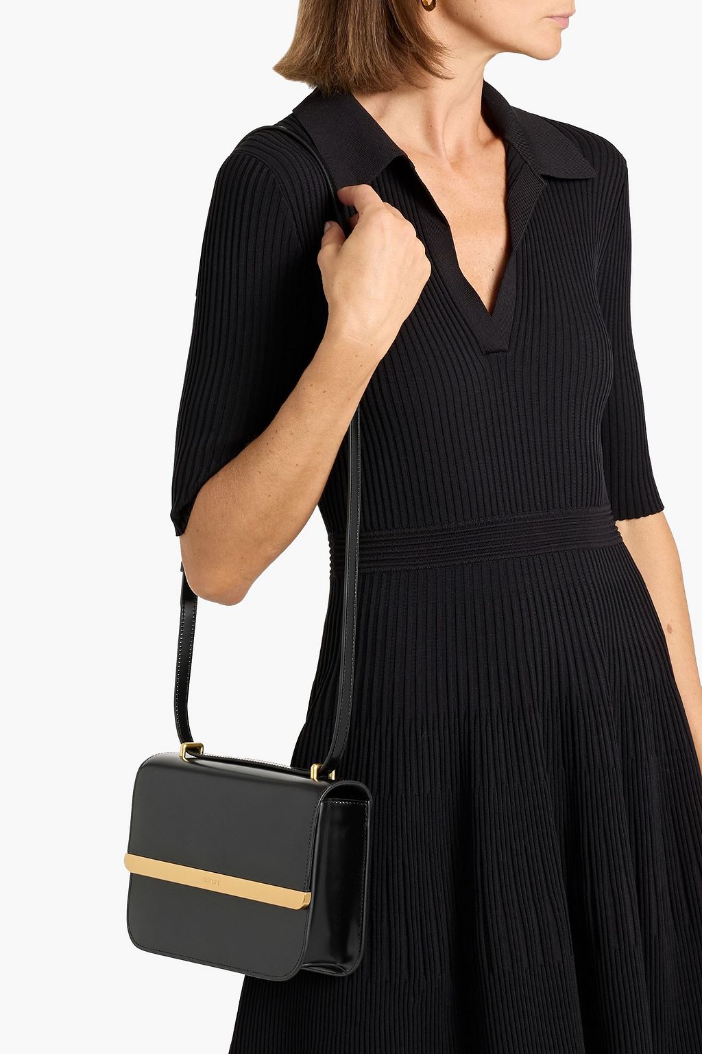 SIMKHAI Remy glossed-leather cross-body bag