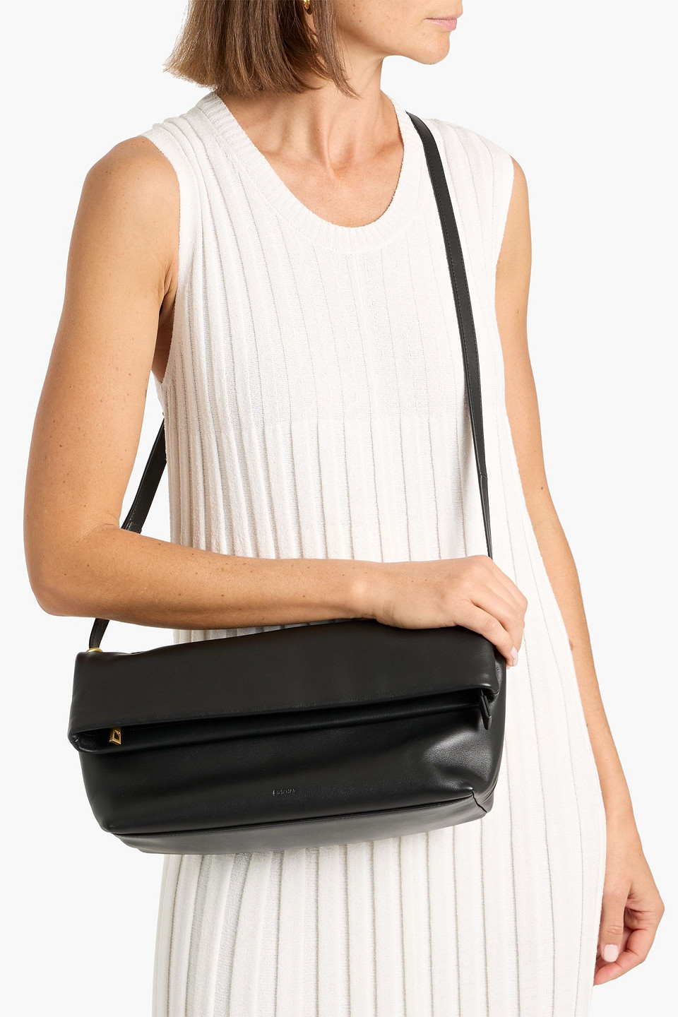 Simkhai Phoenix Leather Shoulder Bag In Black