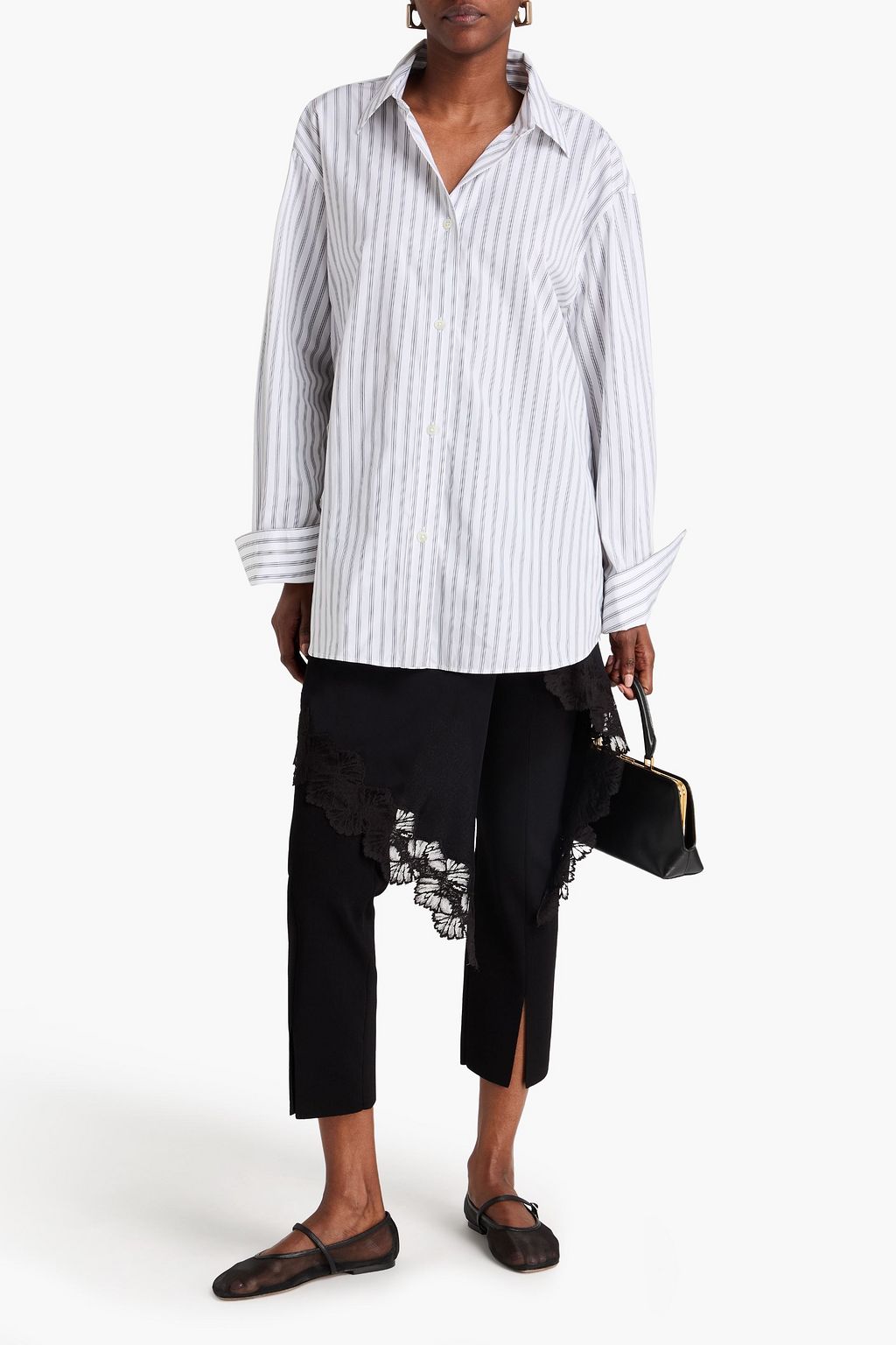 RÓHE Oversized striped cotton-poplin shirt