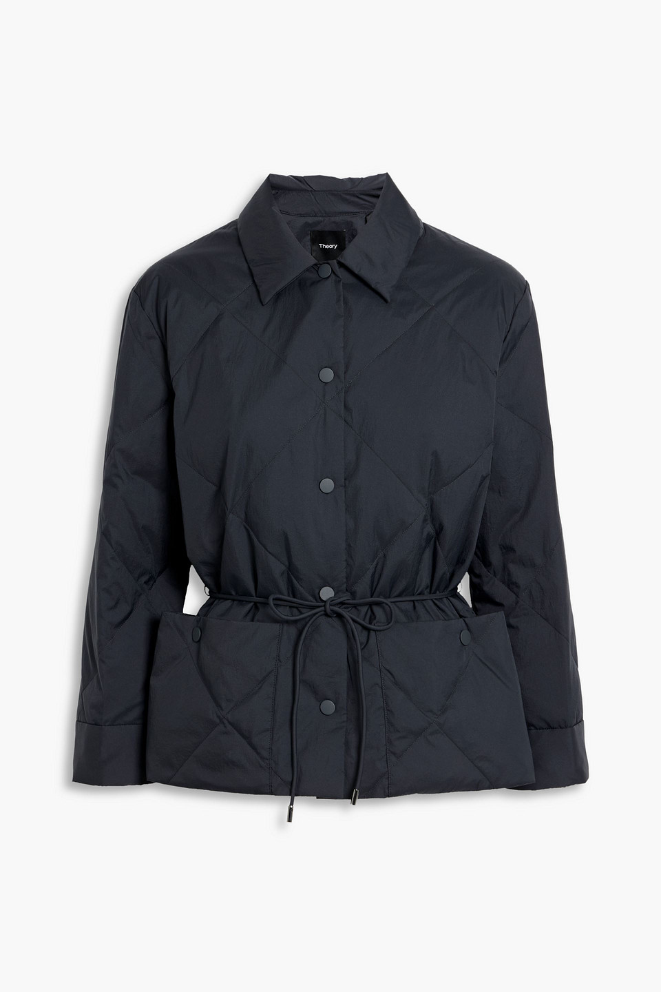 Theory Quilted Shell Down Jacket In Blue