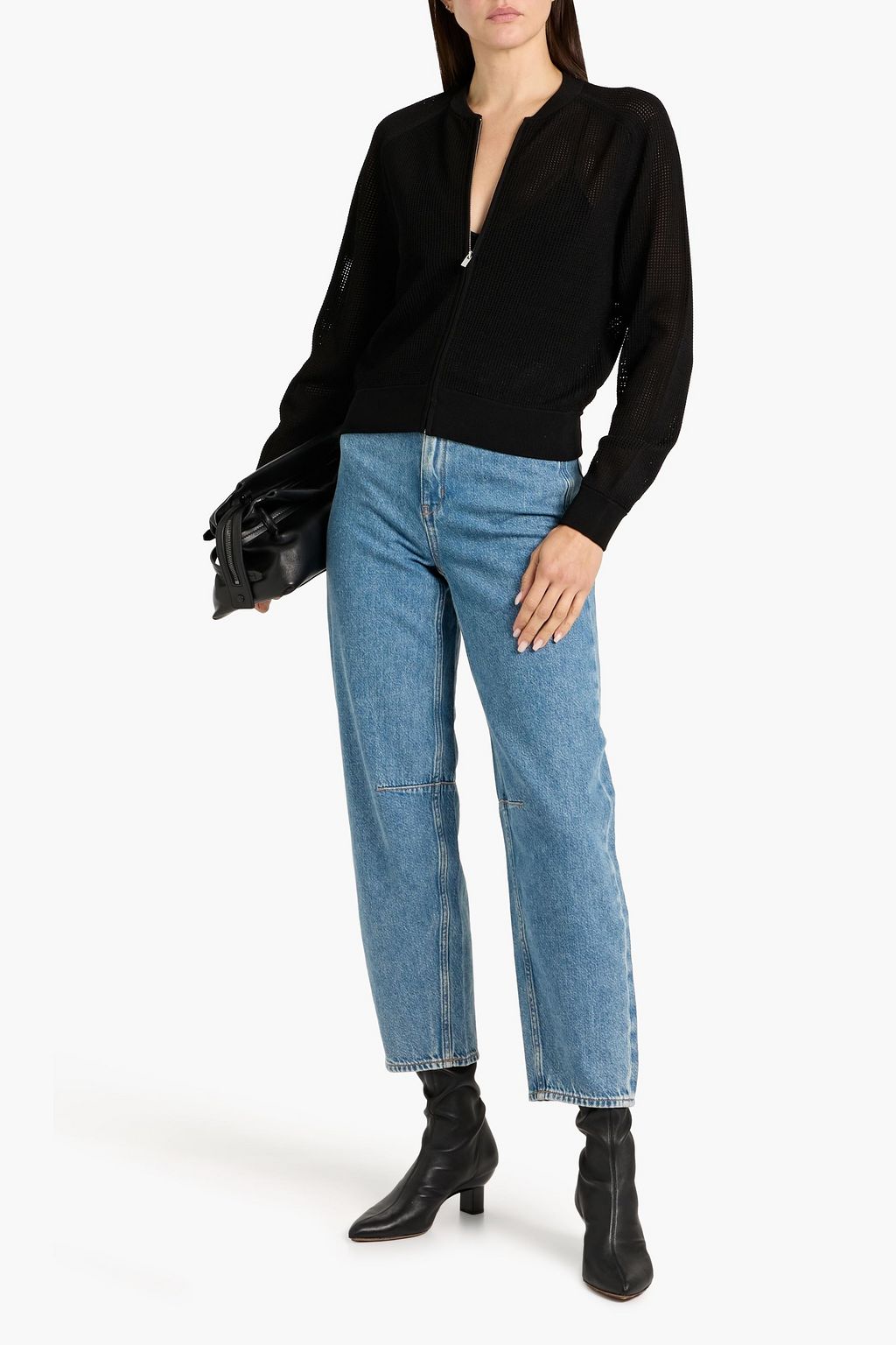 THEORY Pointelle-knit cardigan