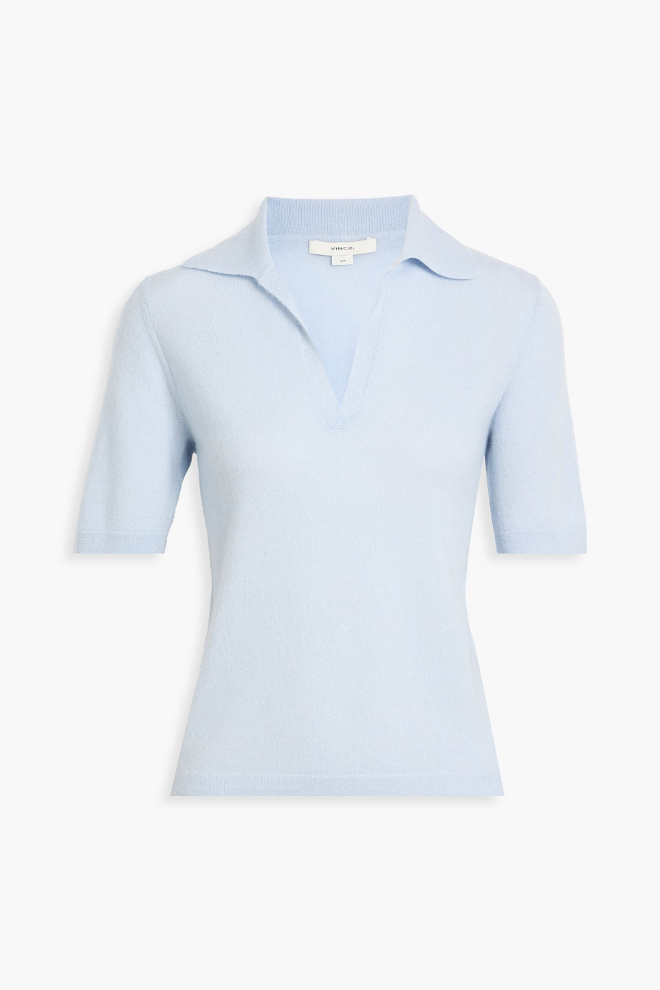 Vince Cashmere And Silk-blend Polo Sweater In Blue
