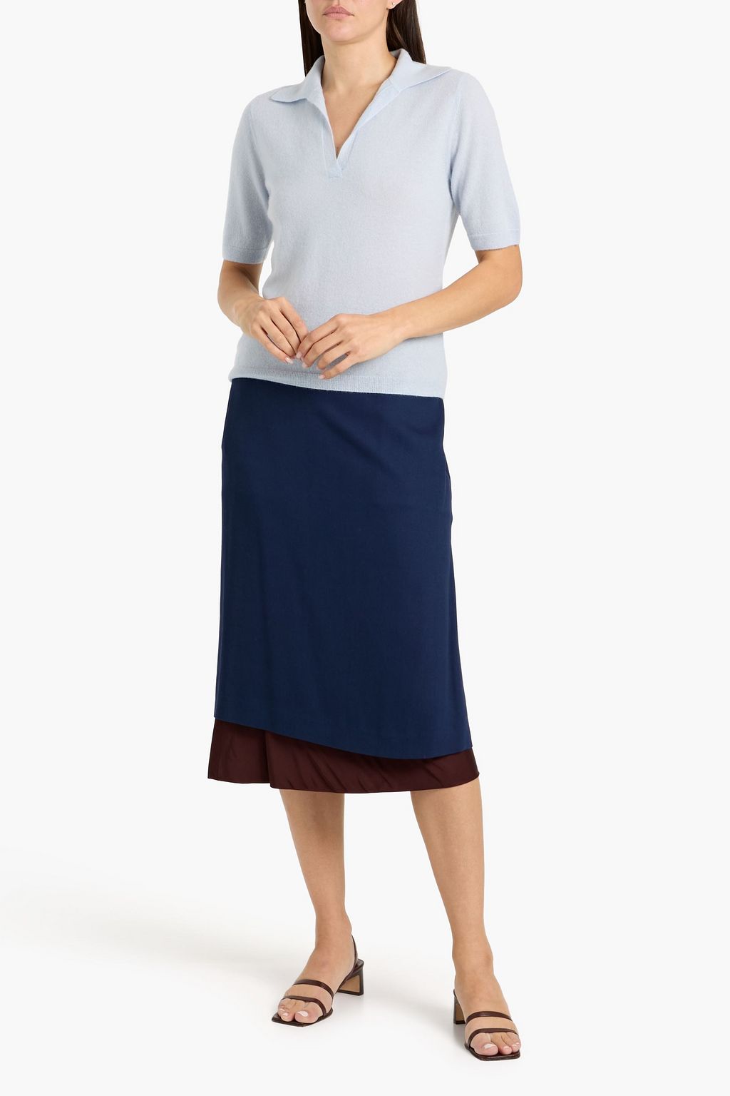 VINCE. Cashmere and silk-blend polo sweater