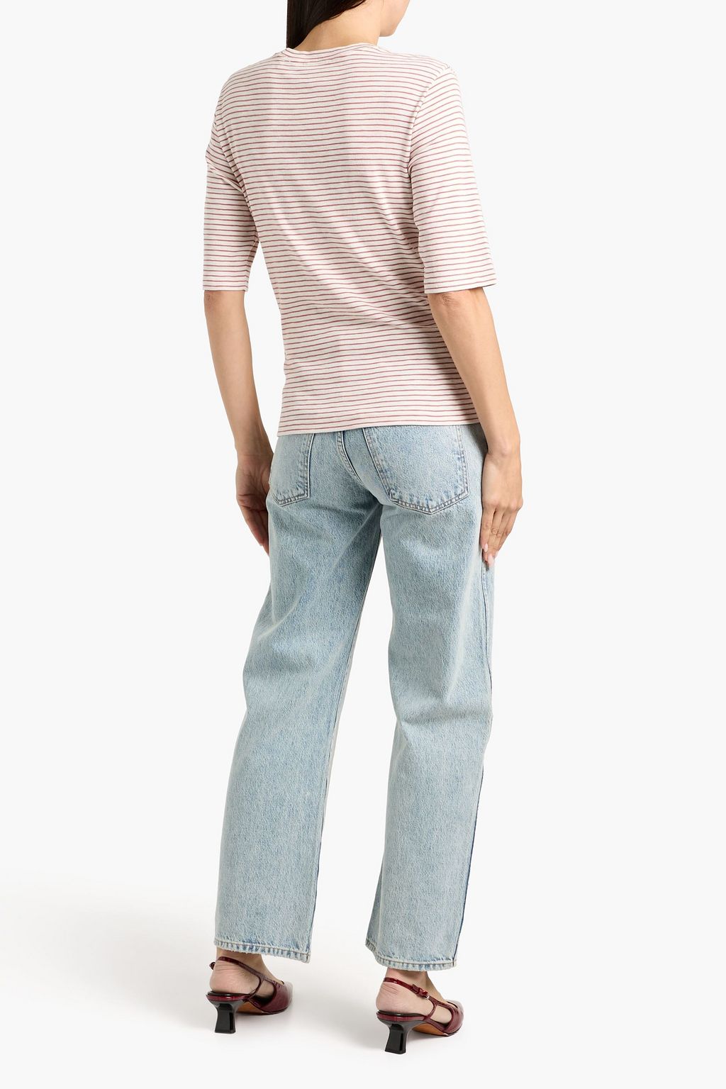 VINCE. Striped cotton and modal-blend jersey T-shirt