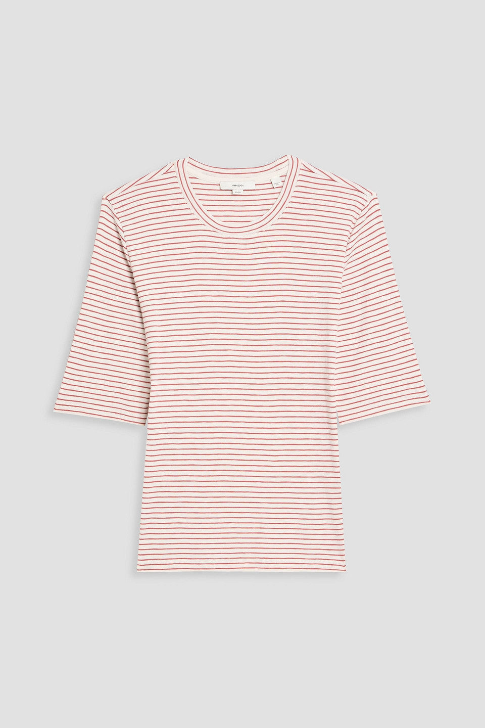 Vince Striped Cotton And Modal-blend Jersey T-shirt In White