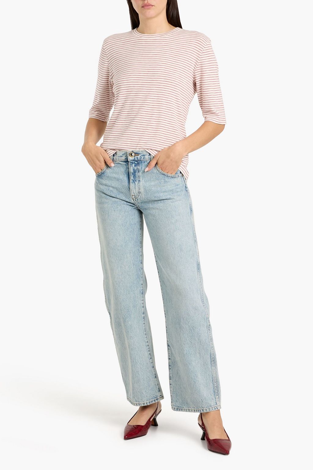 VINCE. Striped cotton and modal-blend jersey T-shirt