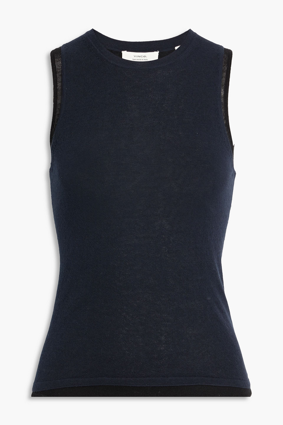 Vince Layered Cotton-blend Top In Blue