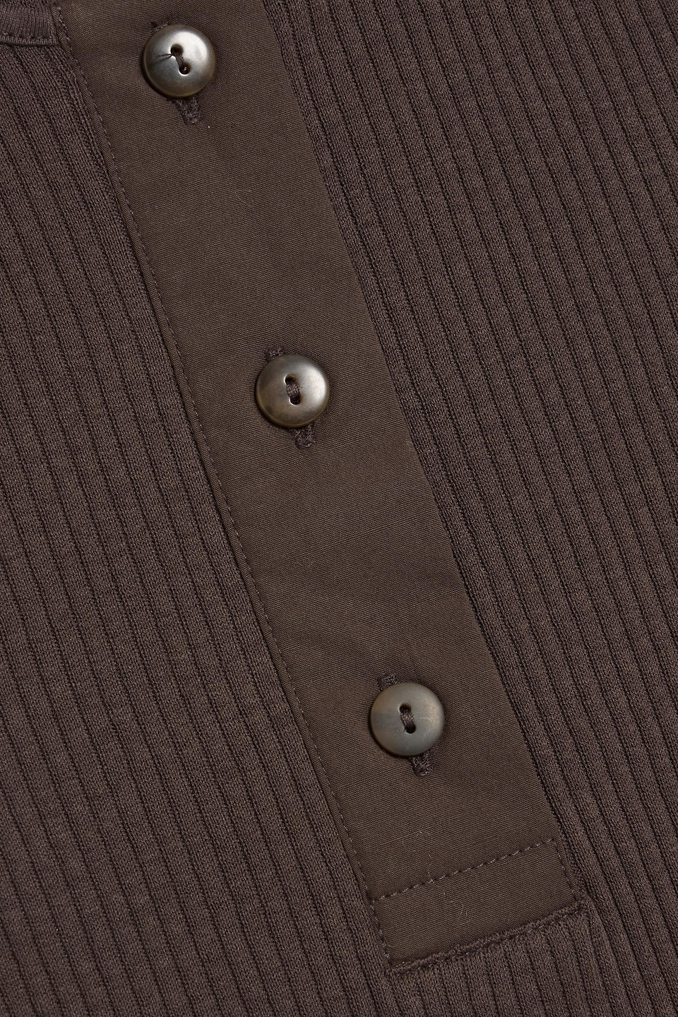 Vince Ribbed Pima Cotton Tank In Brown