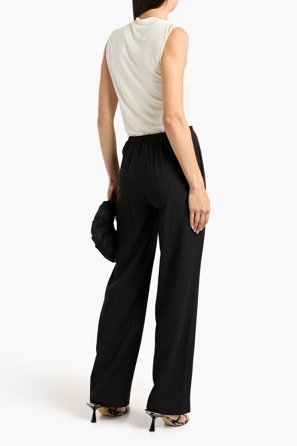 THEORY Draped stretch-jersey top