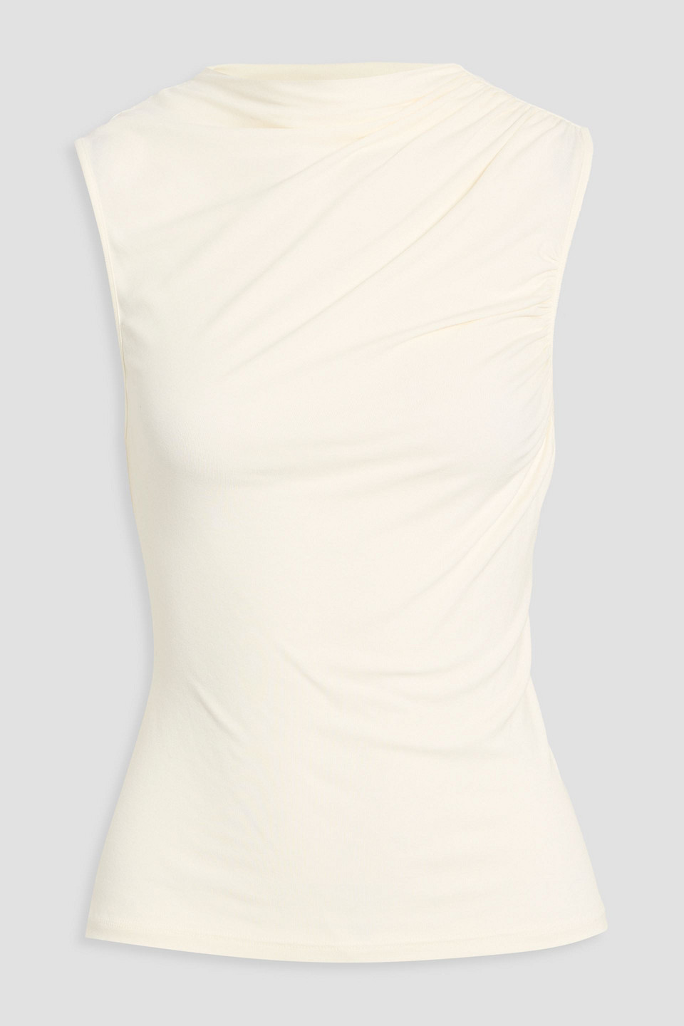 Theory Draped Stretch-jersey Top In White