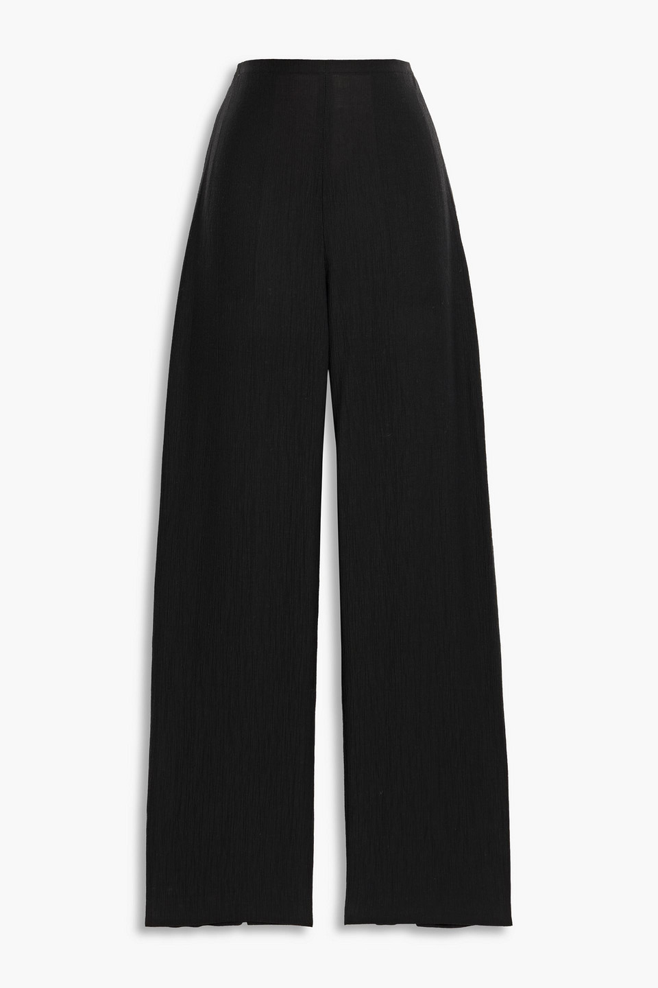 Theory Lyocell-blend Crepon Straight-leg Pants In Black