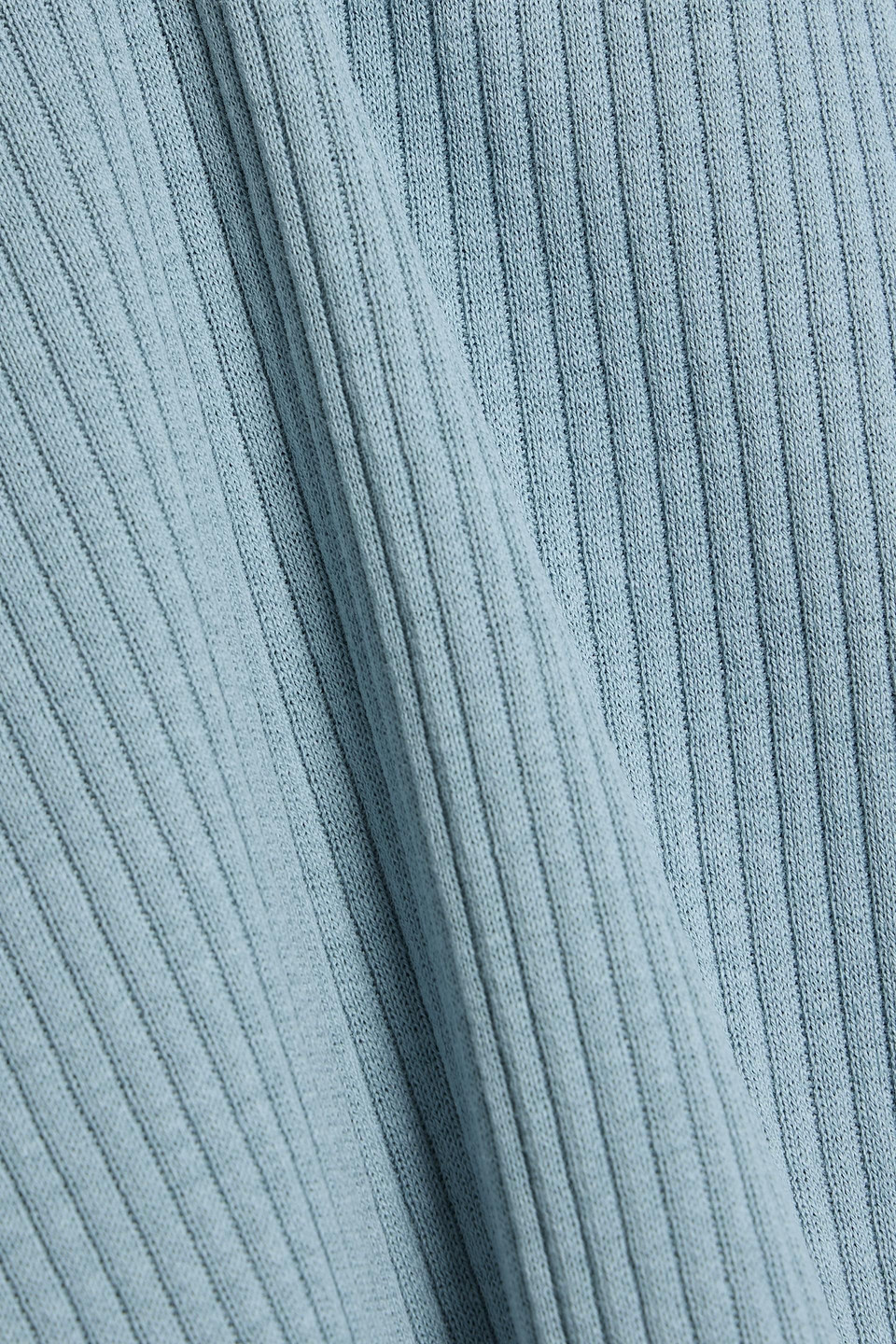 Vince Ribbed Pima Cotton-jersey Top In Blue