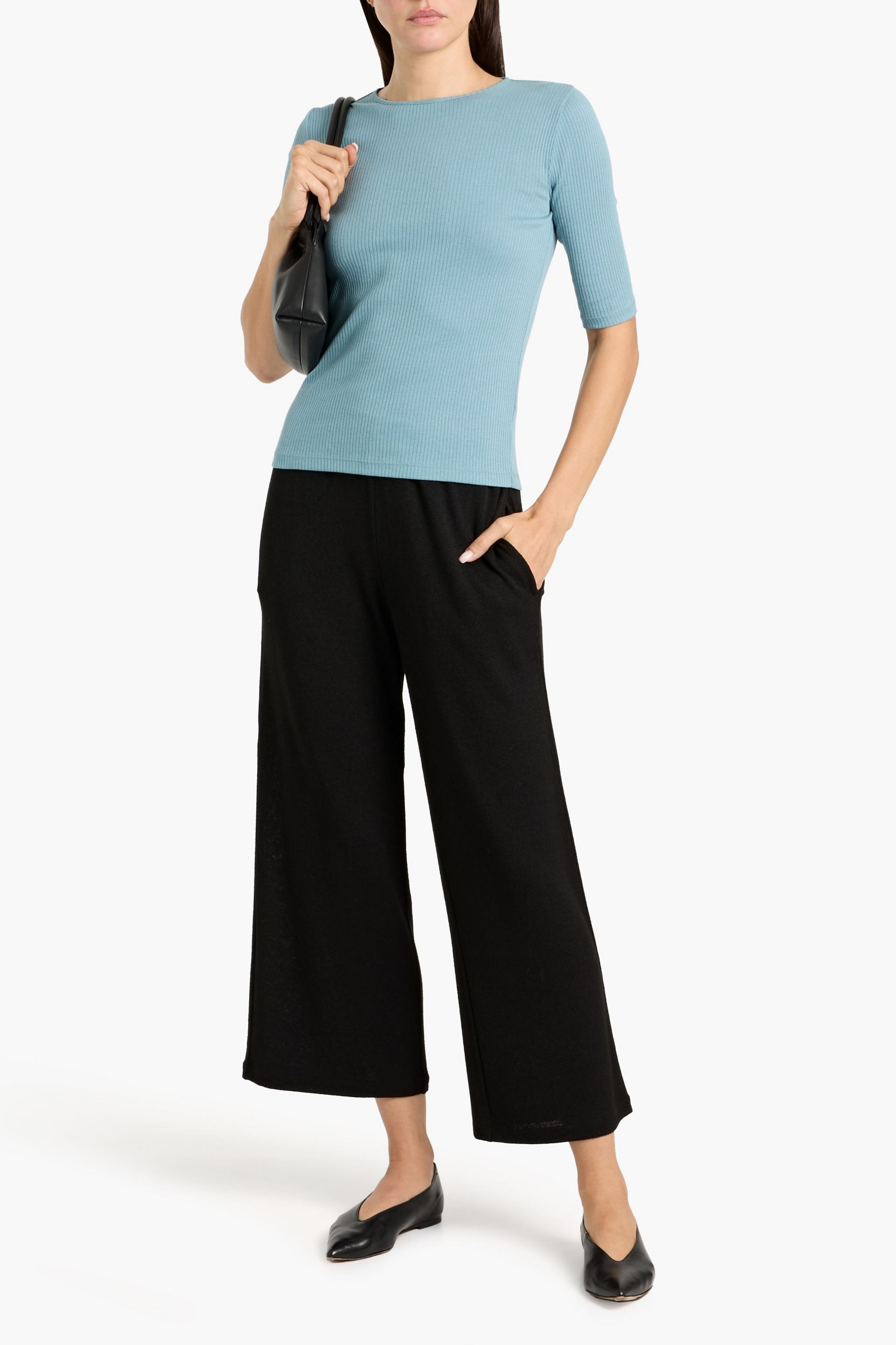 Vince Ribbed Pima cotton-jersey top