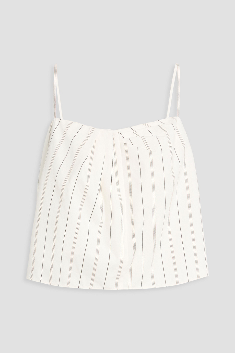 Vince Cropped Striped Cotton Top In White