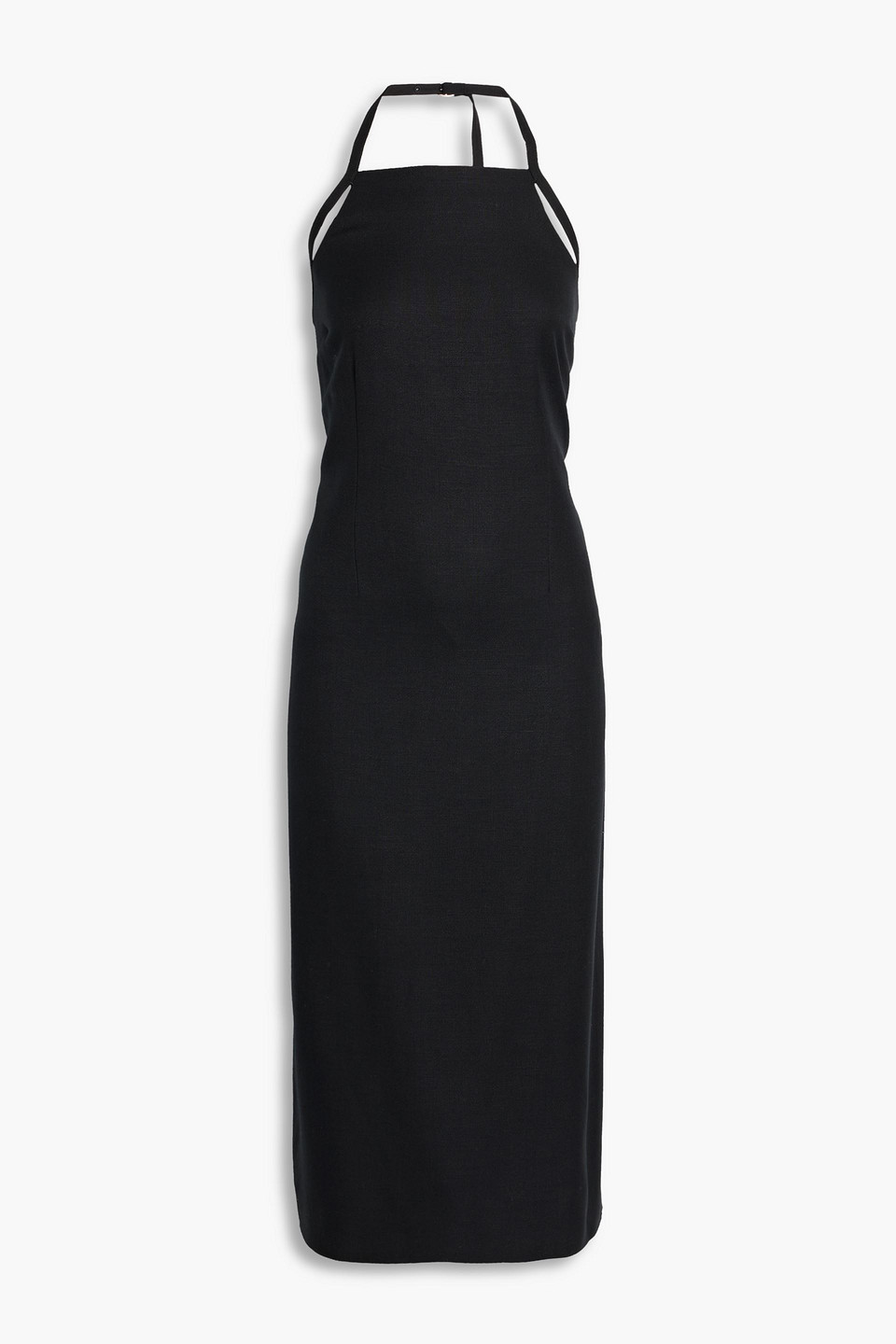 vince. - twill halterneck midi dress - black - us 0