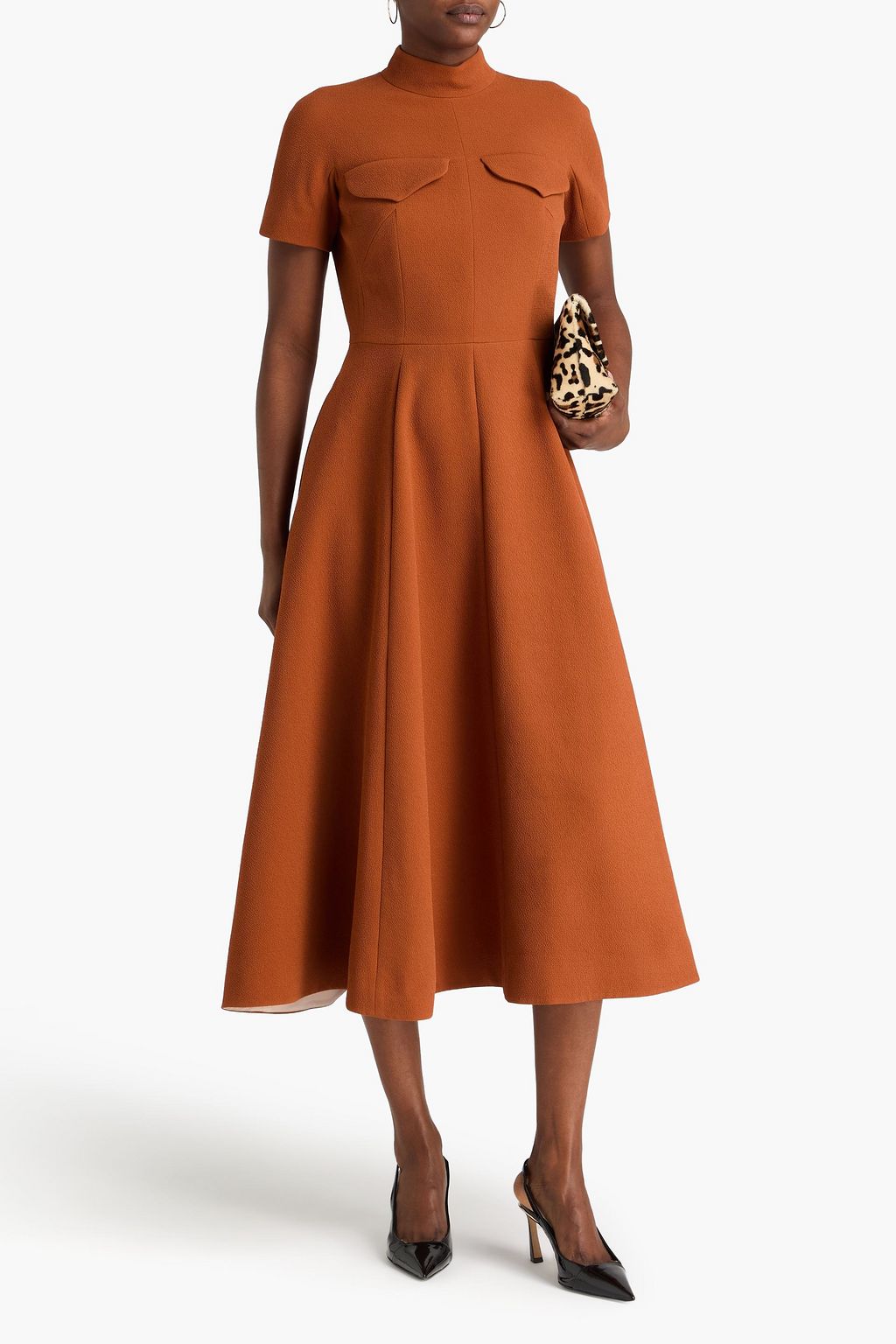EMILIA WICKSTEAD Pleated crepe midi dress