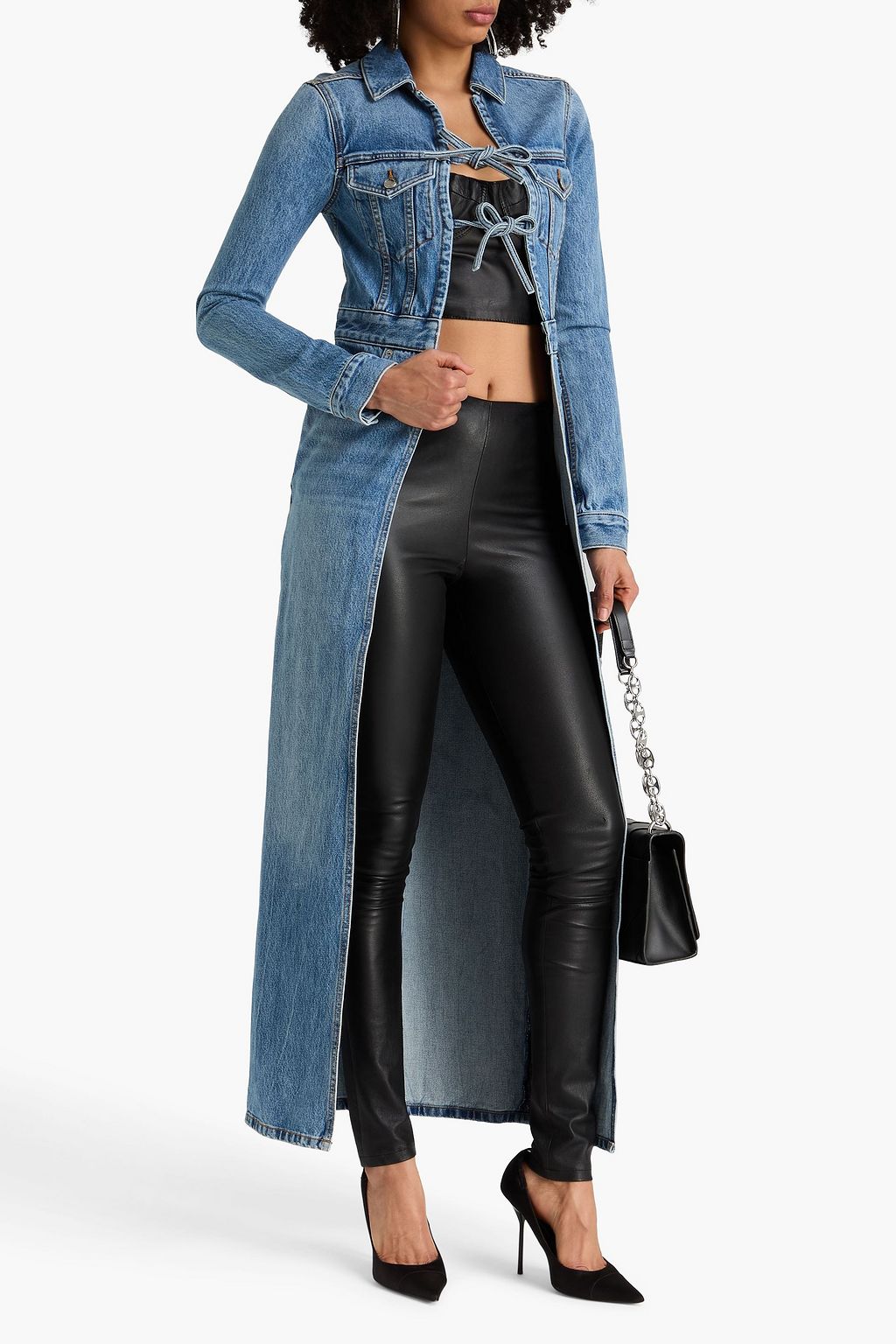 ALEXANDER WANG デニム クロップドジャケット クリスタル付き | THE ALEXANDER WANG デニム クロップドジャケット クリスタル付き | THE