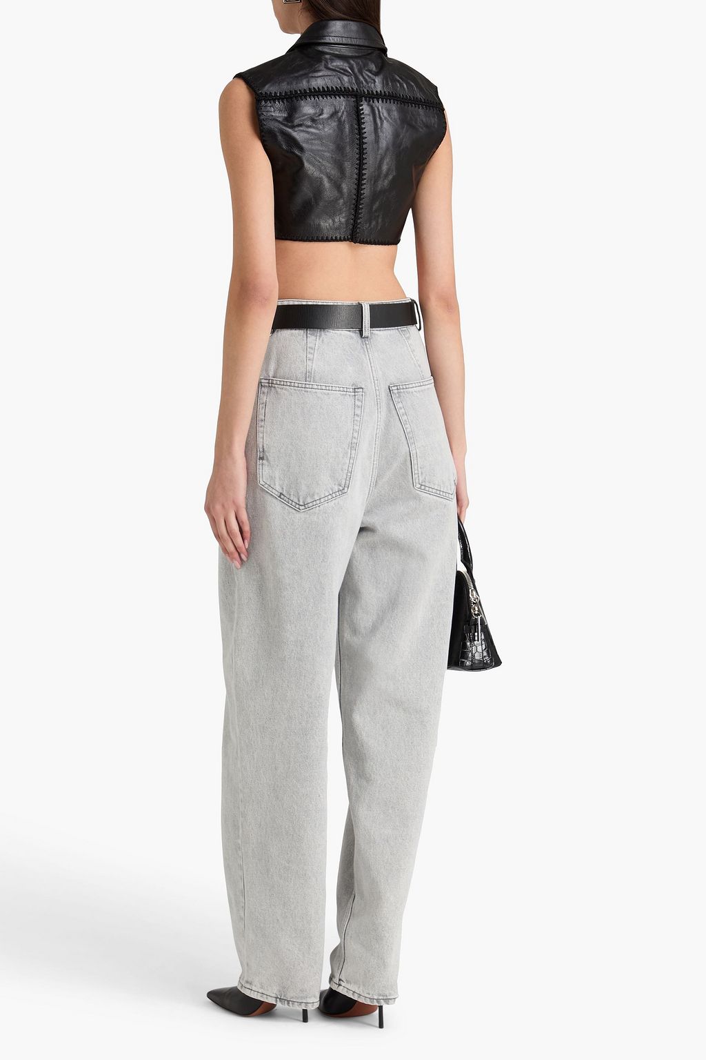 ALEXANDER WANG Cropped leather top