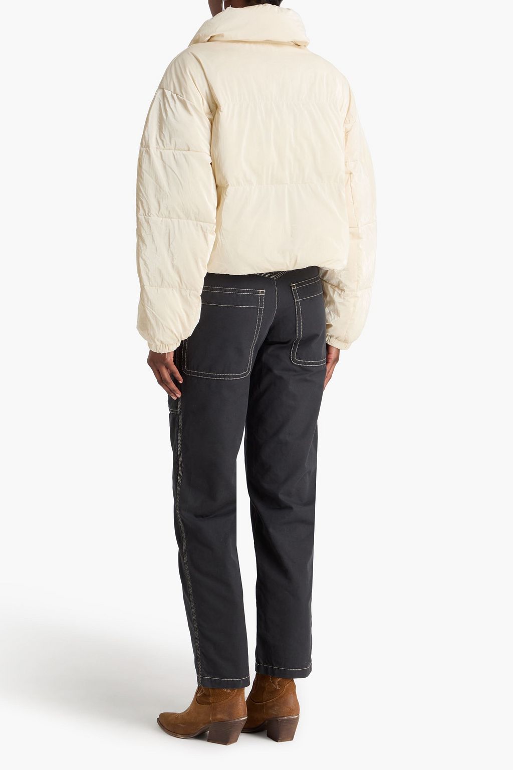 MARANT ÉTOILE Glänzende Cropped Jacke aus gestepptem Shell