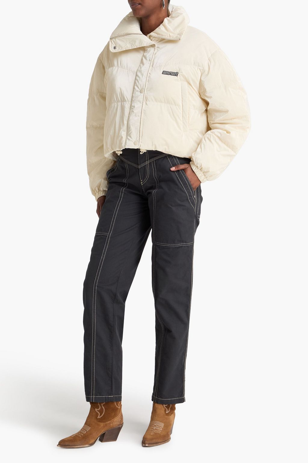 MARANT ÉTOILE Glänzende Cropped Jacke aus gestepptem Shell