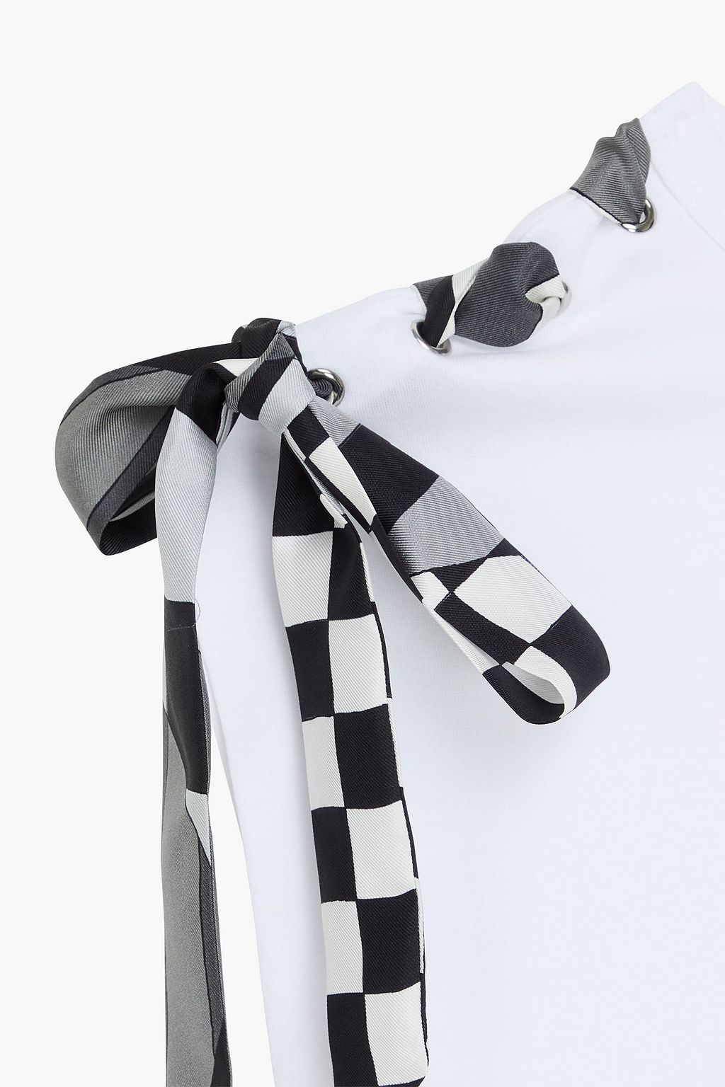 PUCCI Bow-detailed cotton-jersey T-shirt