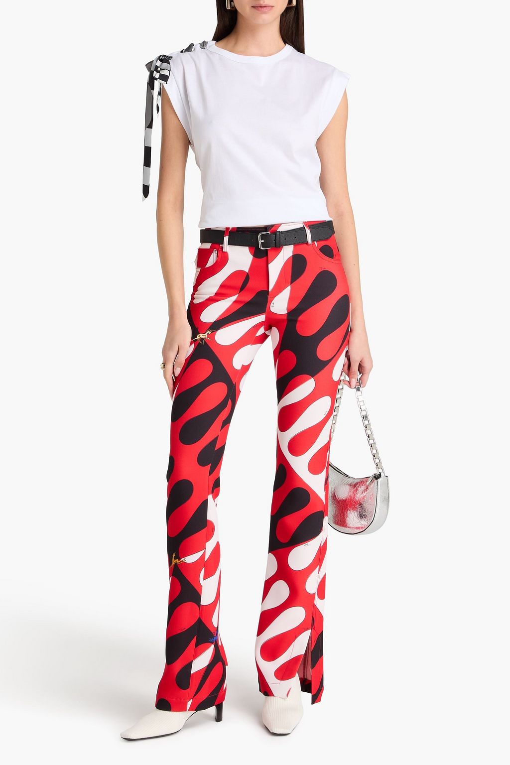 PUCCI Bow-detailed cotton-jersey T-shirt