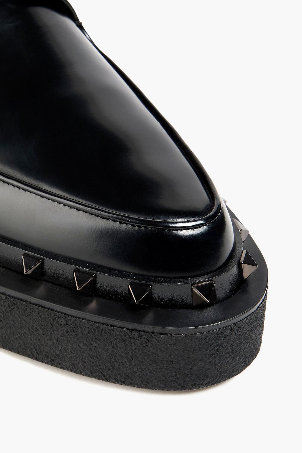 VALENTINO GARAVANI Rockstud glossed-leather brogues