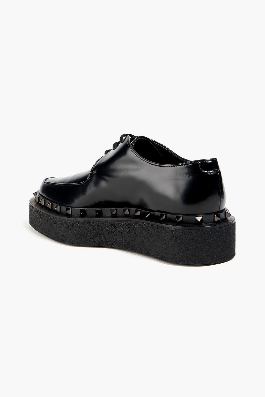 VALENTINO GARAVANI Rockstud glossed-leather brogues