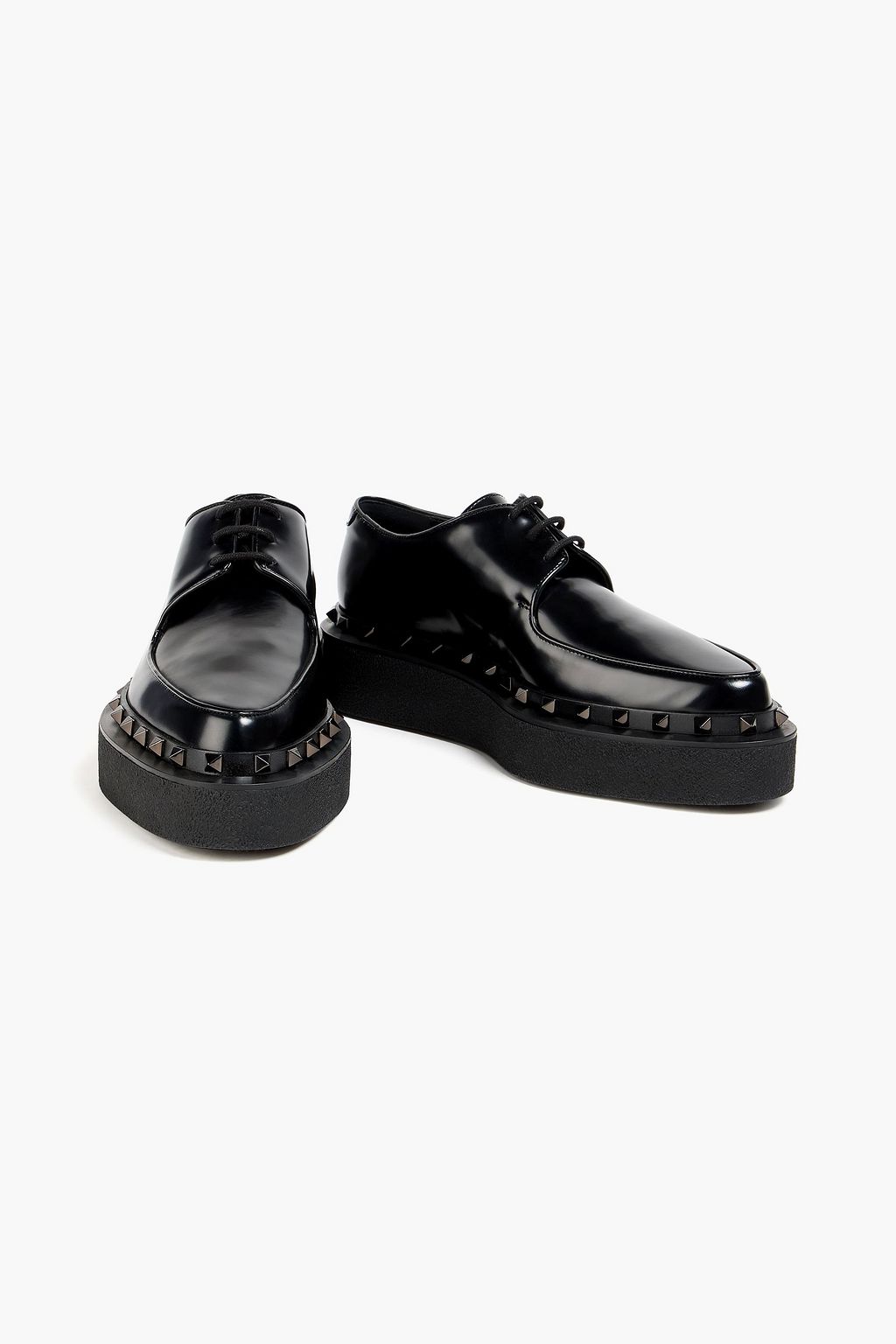 VALENTINO GARAVANI Rockstud glossed-leather brogues