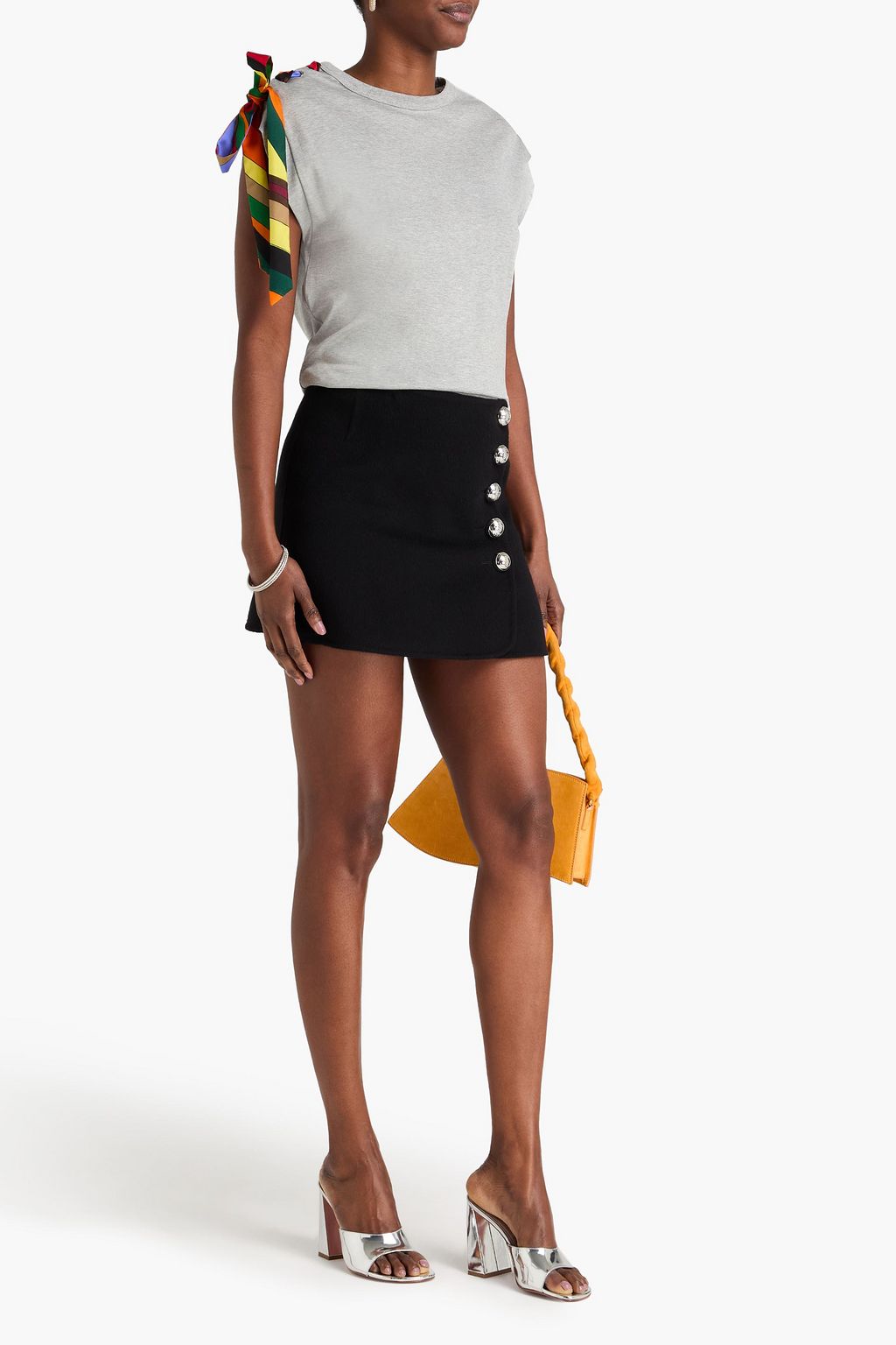 PUCCI Bow-detailed cotton-jersey T-shirt