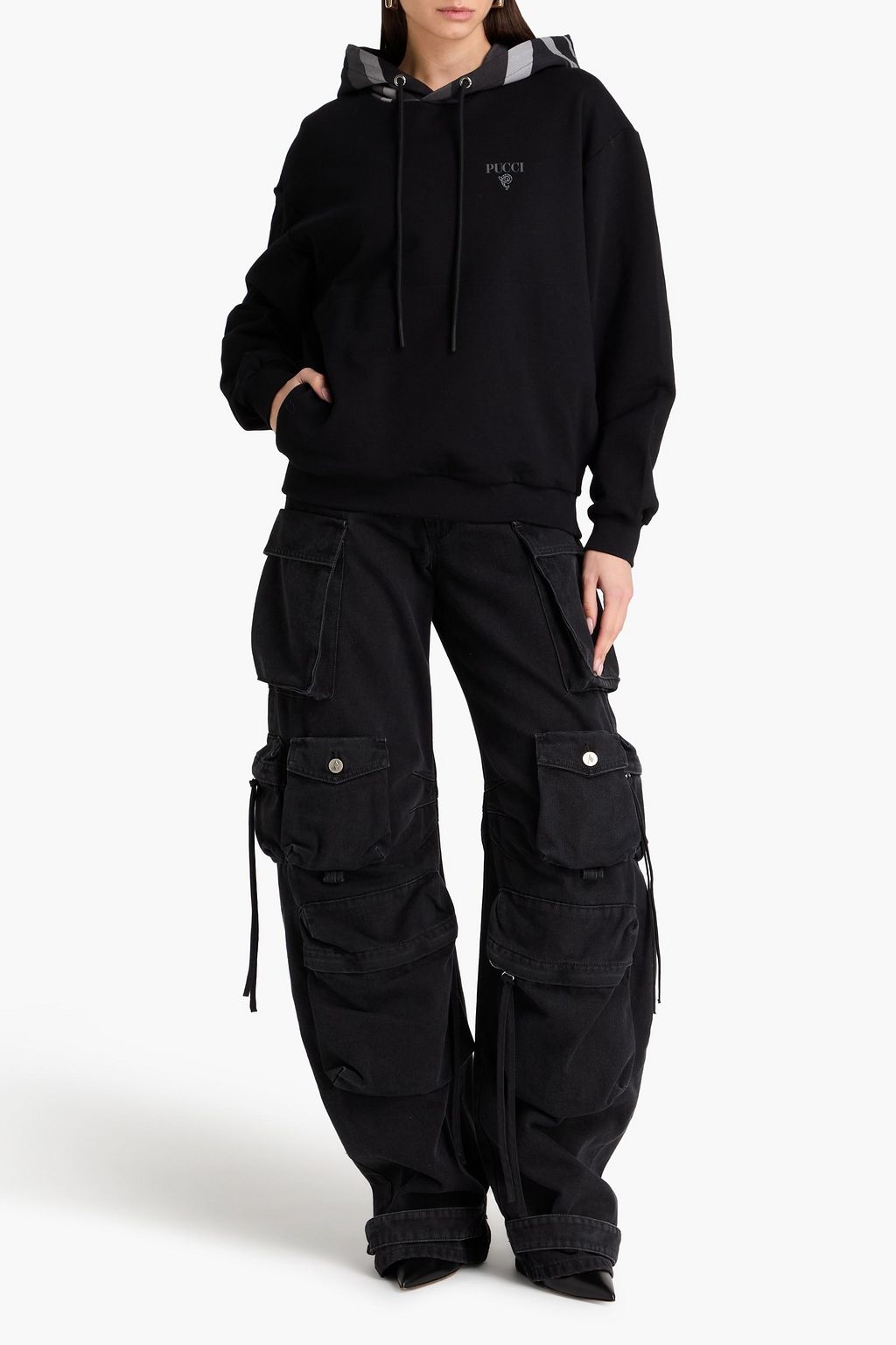 PUCCI Hoodie aus Baumwollfrottee mit Print