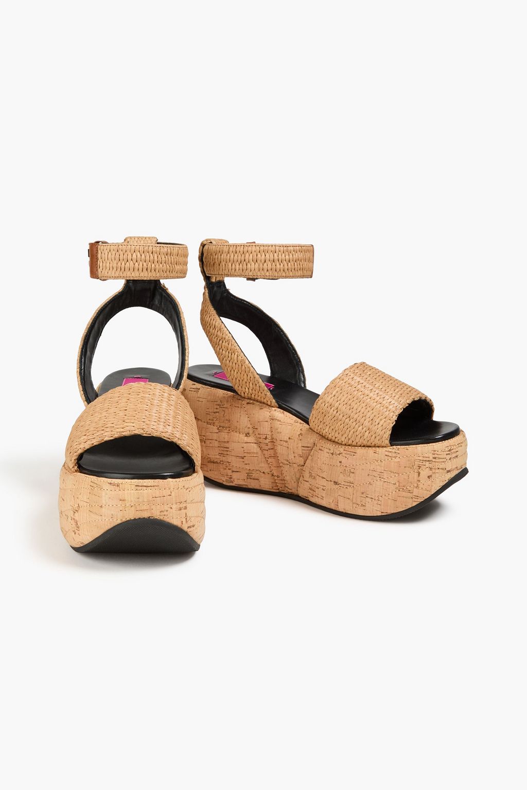 PUCCI صندل بنعل سميك من نسيج الرافيا الصناعي