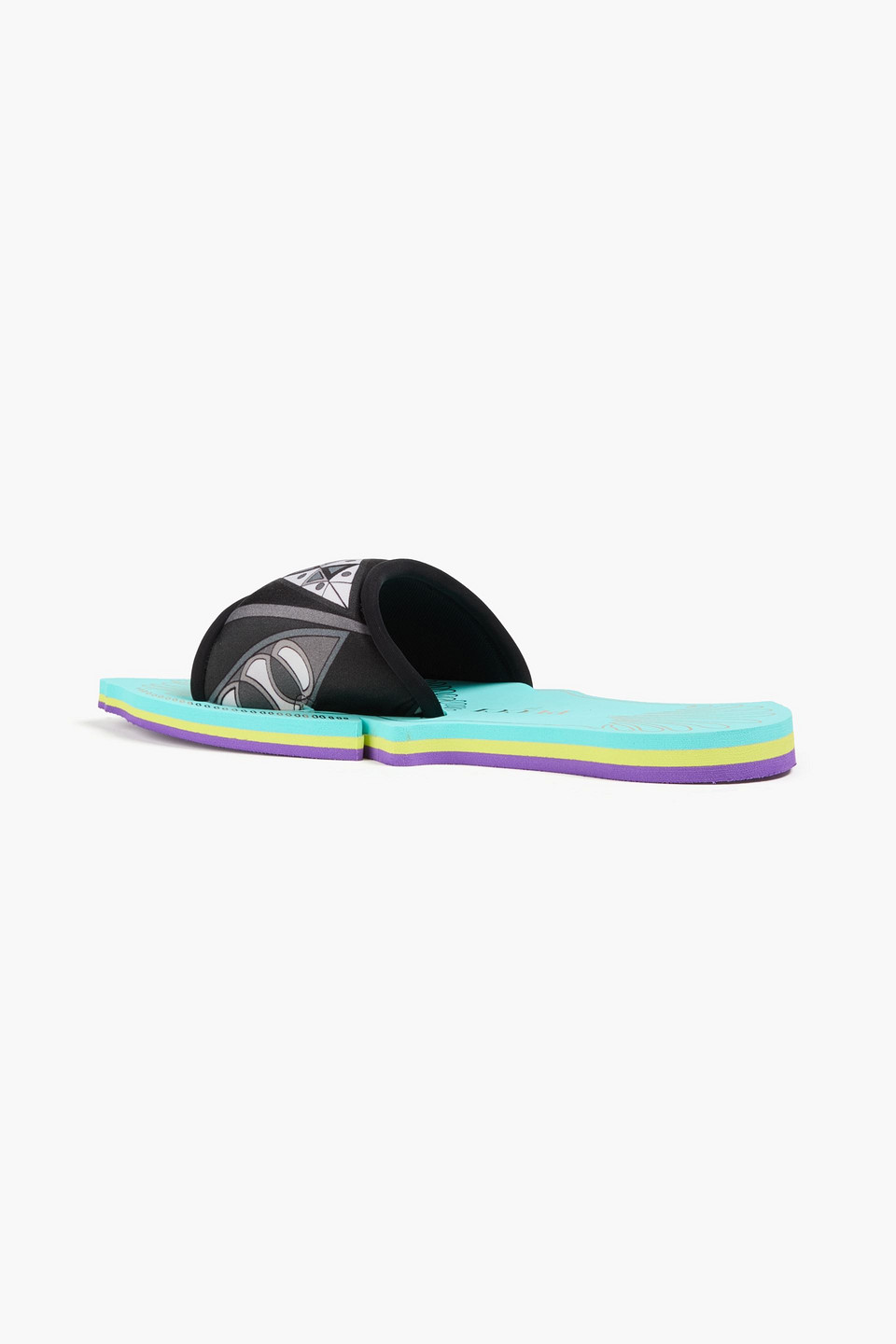 Pucci Printed Shell Slides In Black