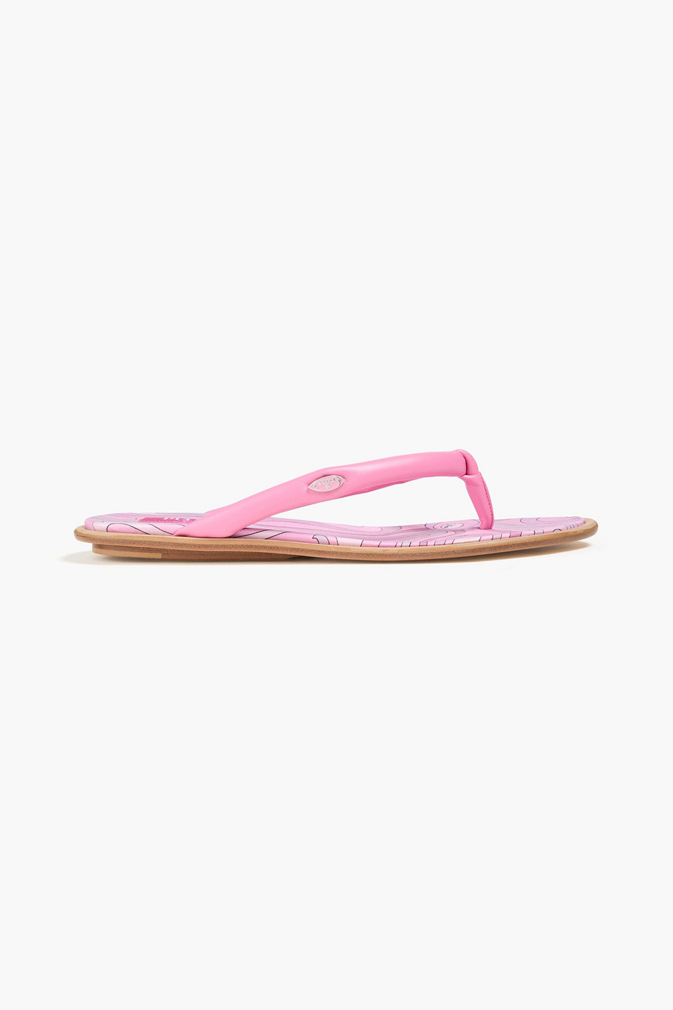 Pucci Leather Flip Flops In Pink