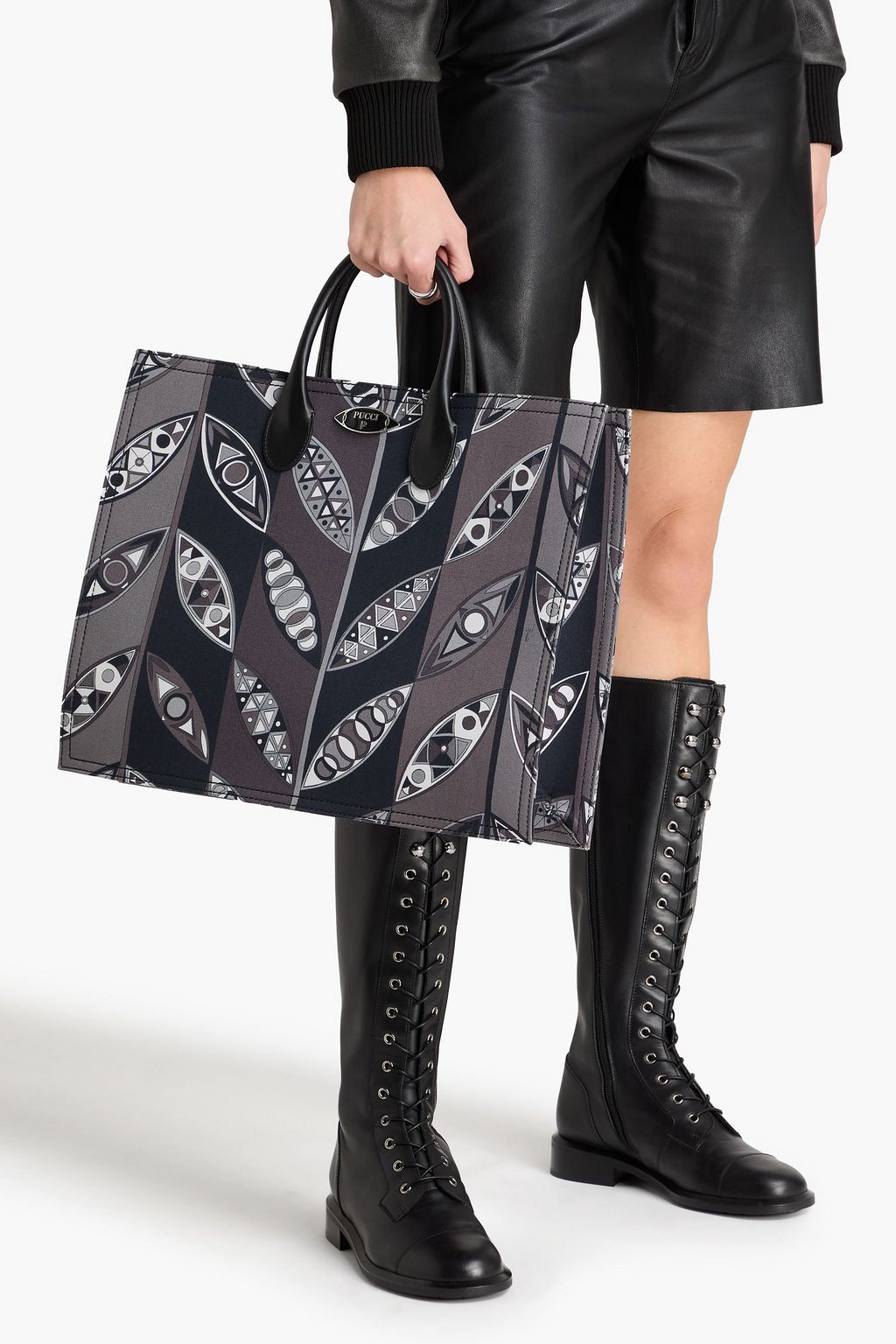 PUCCI حقيبة توت من التويل مزينة بطبعات
