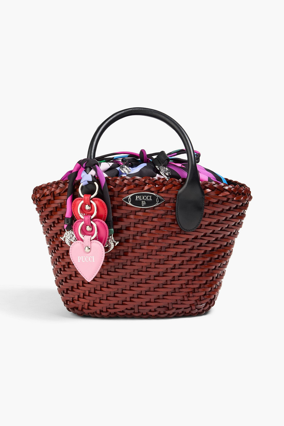 Pucci Leather Bucket Bag In Brown