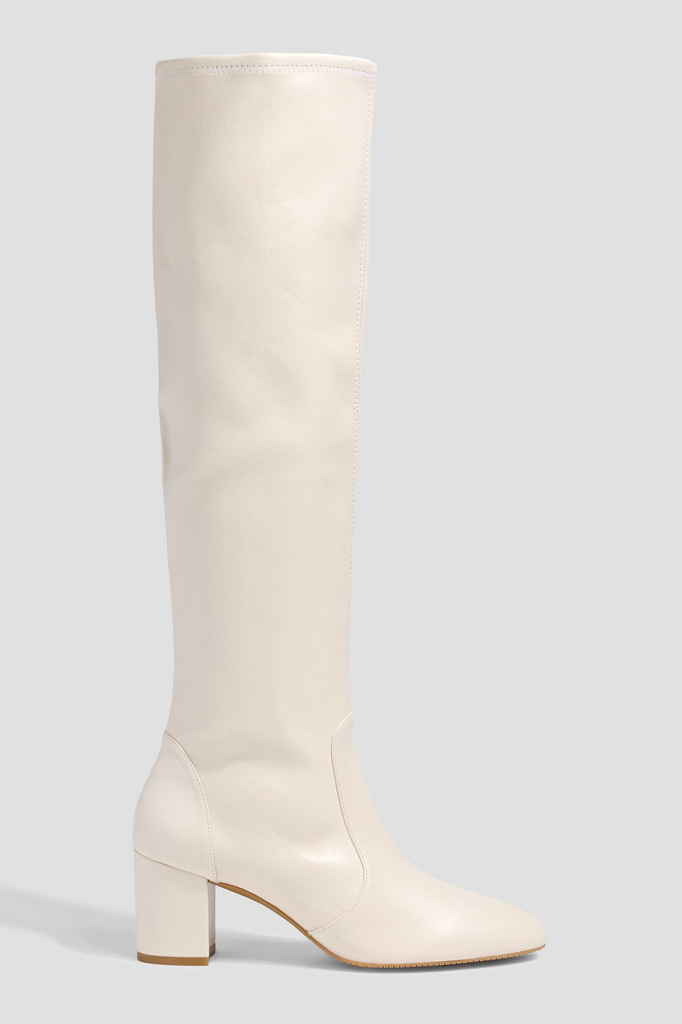 Stuart Weitzman Yuliana Slouch 60 Leather Knee Boots In White
