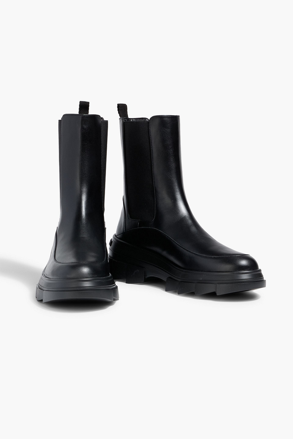 Stuart Weitzman Noho Leather Chelsea Boots In Black
