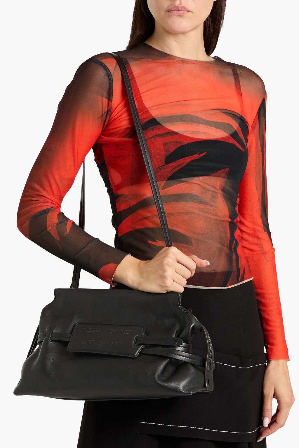 OFF-WHITE™ Zip Tie leather pouch | THE OUTNET