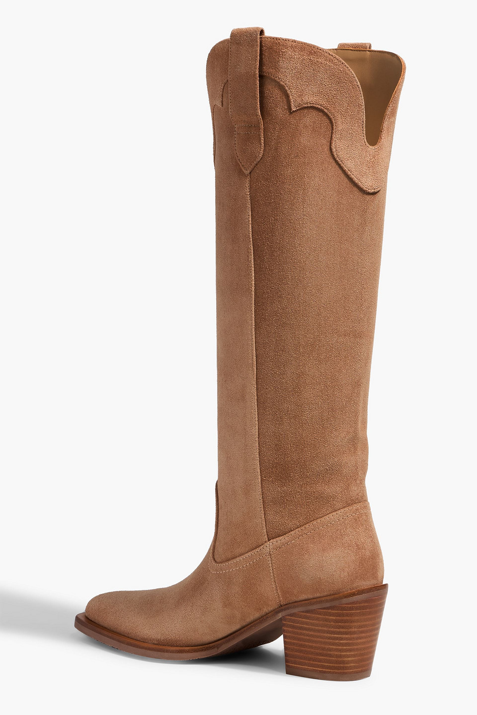 Stuart Weitzman Felix Suede Cowboy Boots In Brown