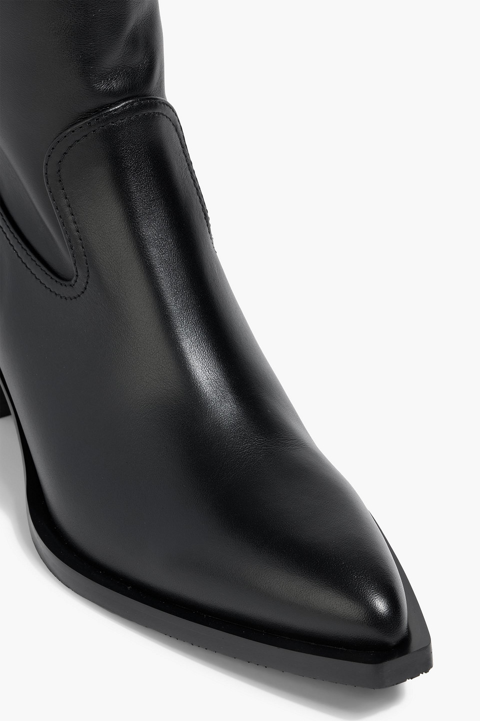 Stuart Weitzman Tate Leather Ankle Boots In Black