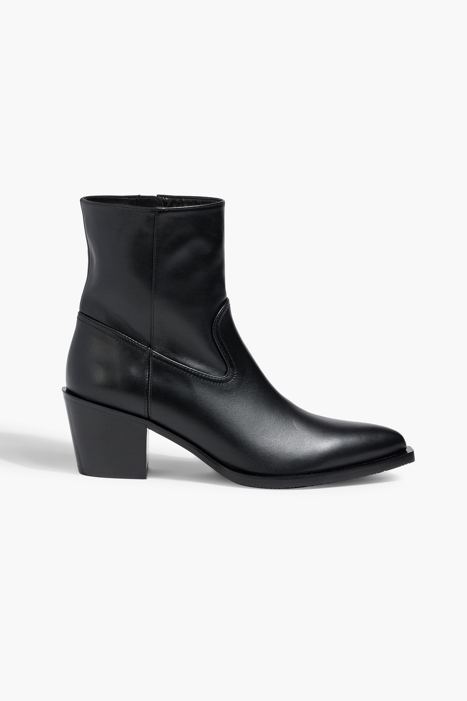 Stuart Weitzman Tate Leather Ankle Boots In Black