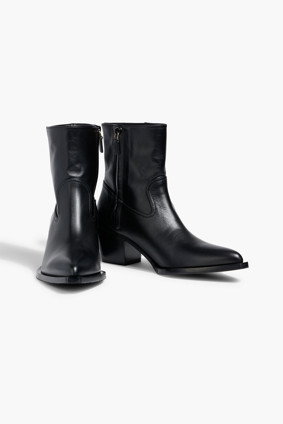Stuart Weitzman Tate Leather Ankle Boots In Black
