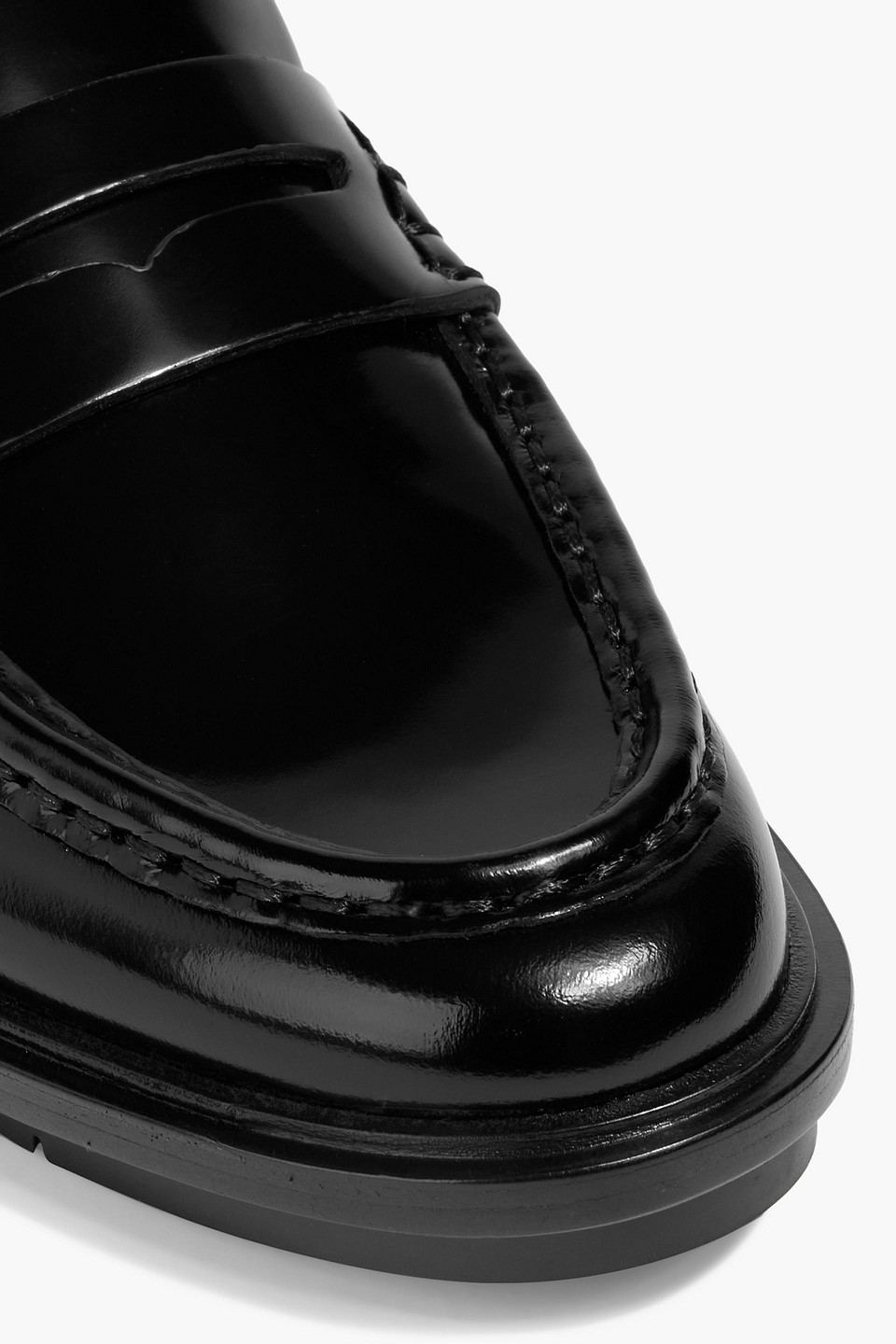 Simkhai Harper Glossed-leather Loafers In Black