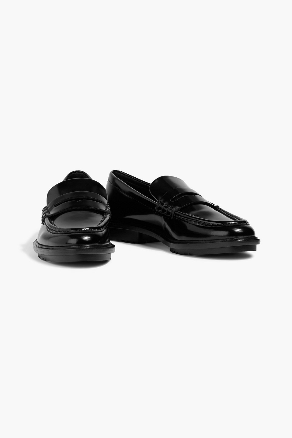 Simkhai Harper Glossed-leather Loafers In Black