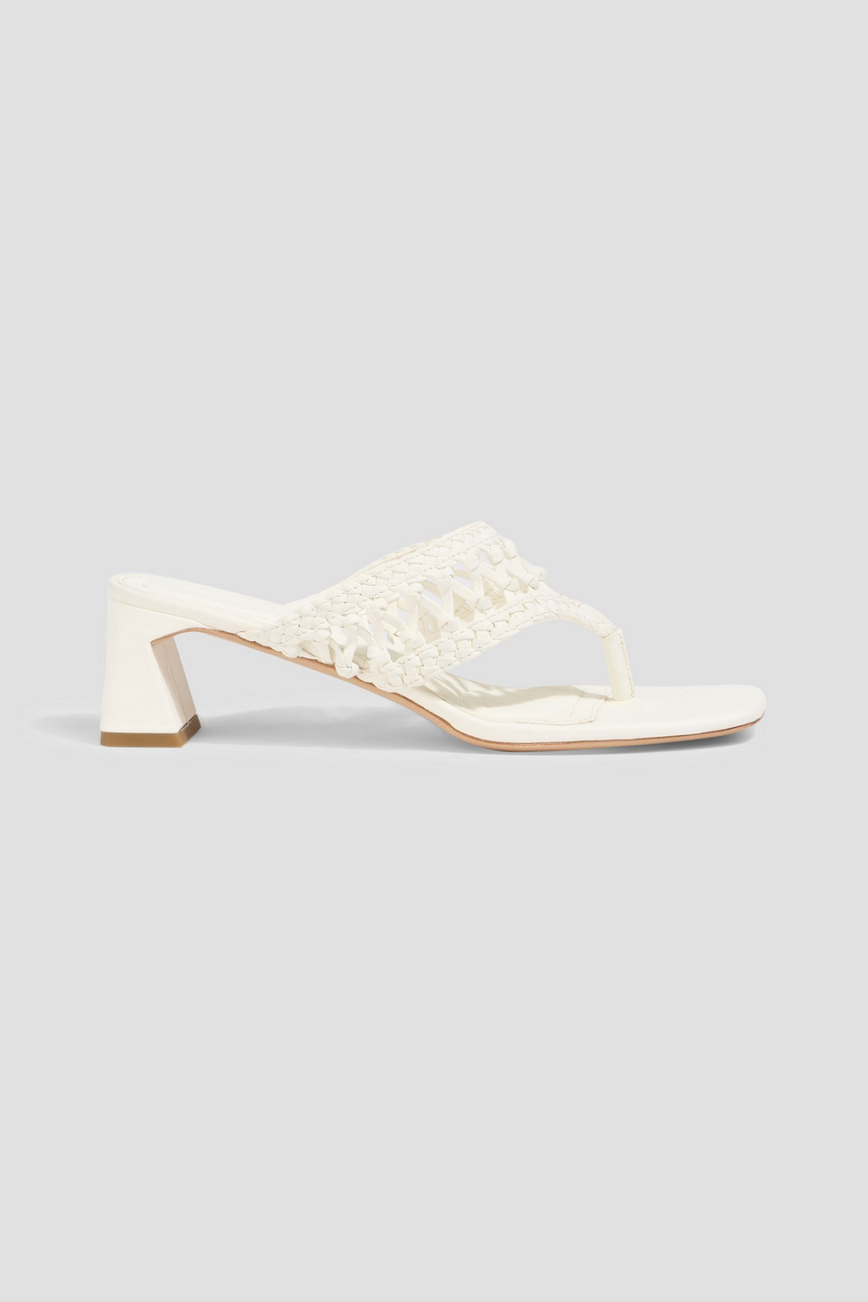 Simkhai Alia Woven Leather Mules In White